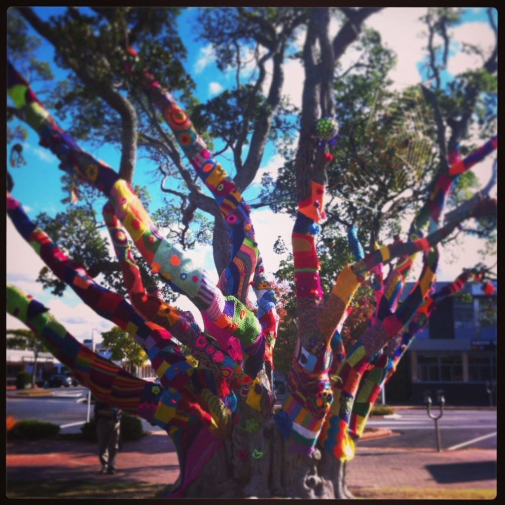 Yarn bomb at the Arts Village, Rotorua.  Photo:Emma Frederickson