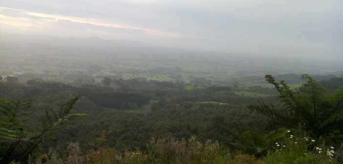 From the top of the Kaimai across the Waikato